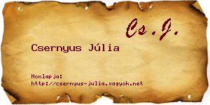 Csernyus Júlia névjegykártya